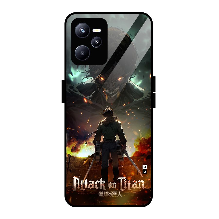 Atack On Titan Glass Back Case for Realme C35