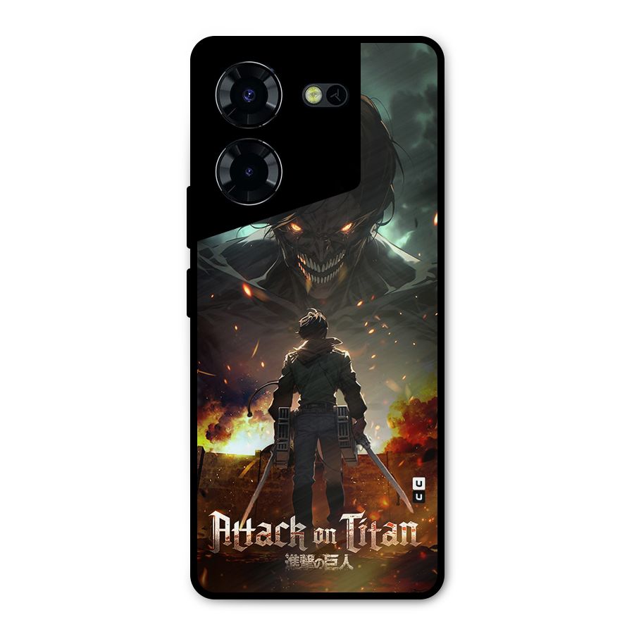 Atack On Titan Metal Back Case for Tecno Pova 5 Pro 5G