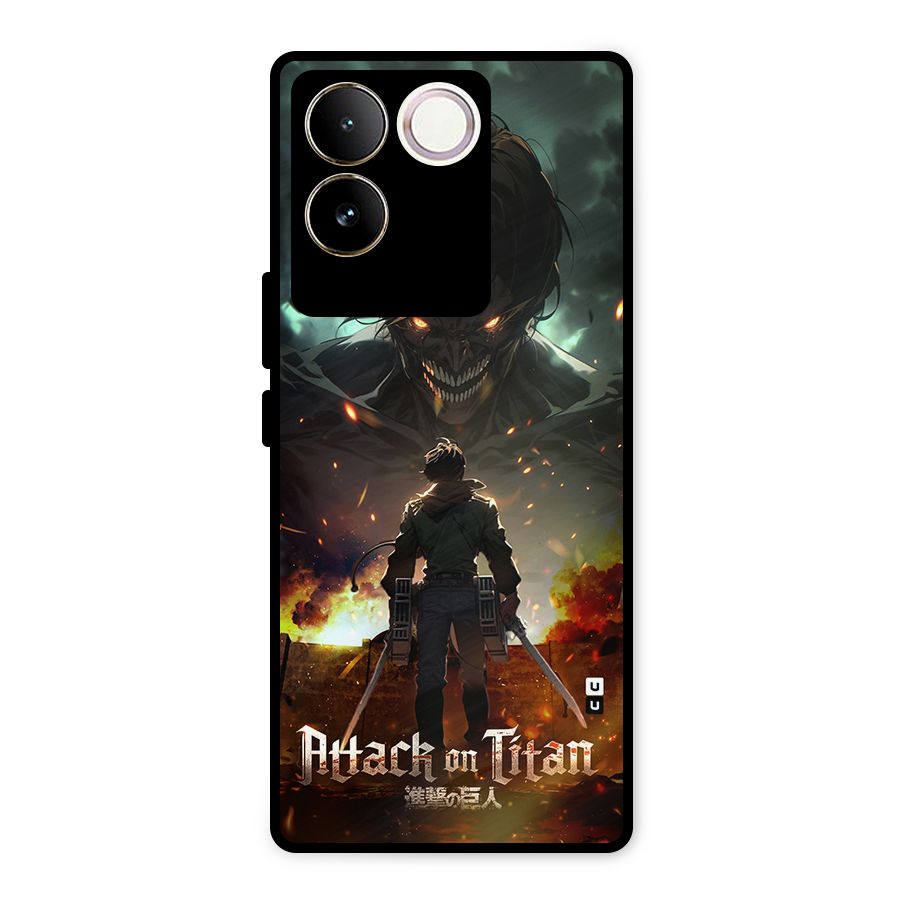 Atack On Titan Metal Back Case for Vivo T2 Pro