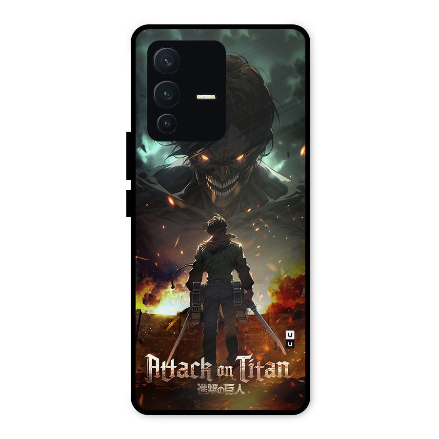 Atack On Titan Metal Back Case for Vivo V23 5G