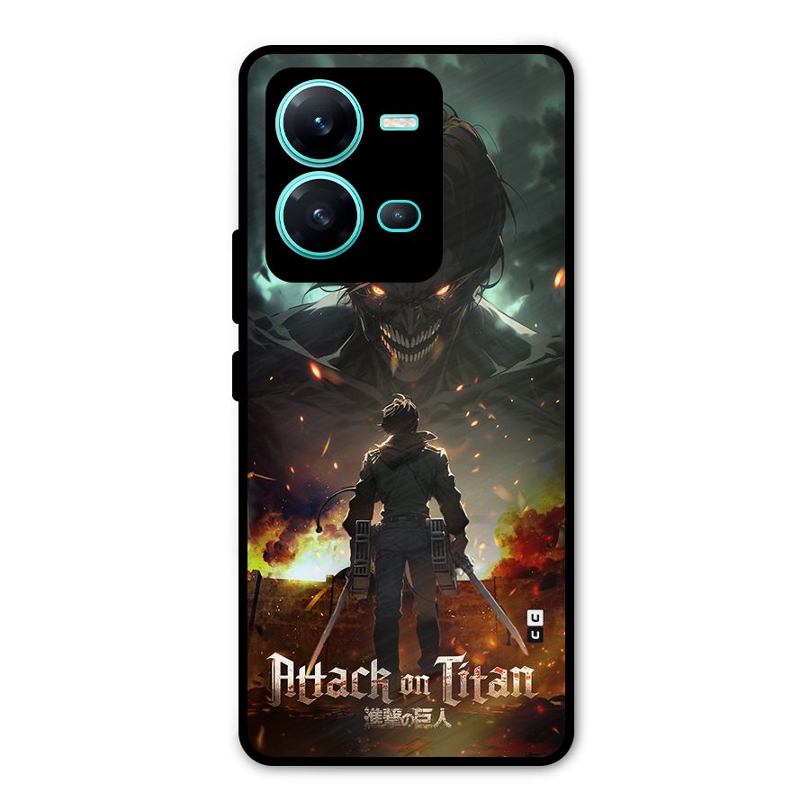 Atack On Titan Metal Back Case for Vivo V25