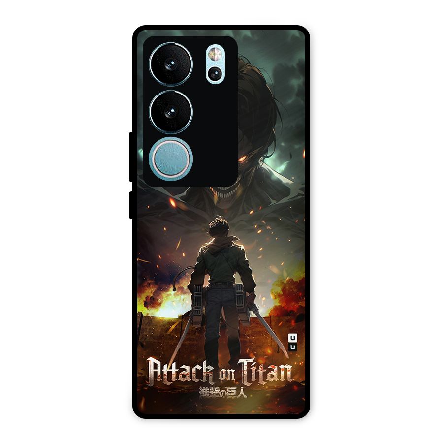 Atack On Titan Metal Back Case for Vivo V29 Pro