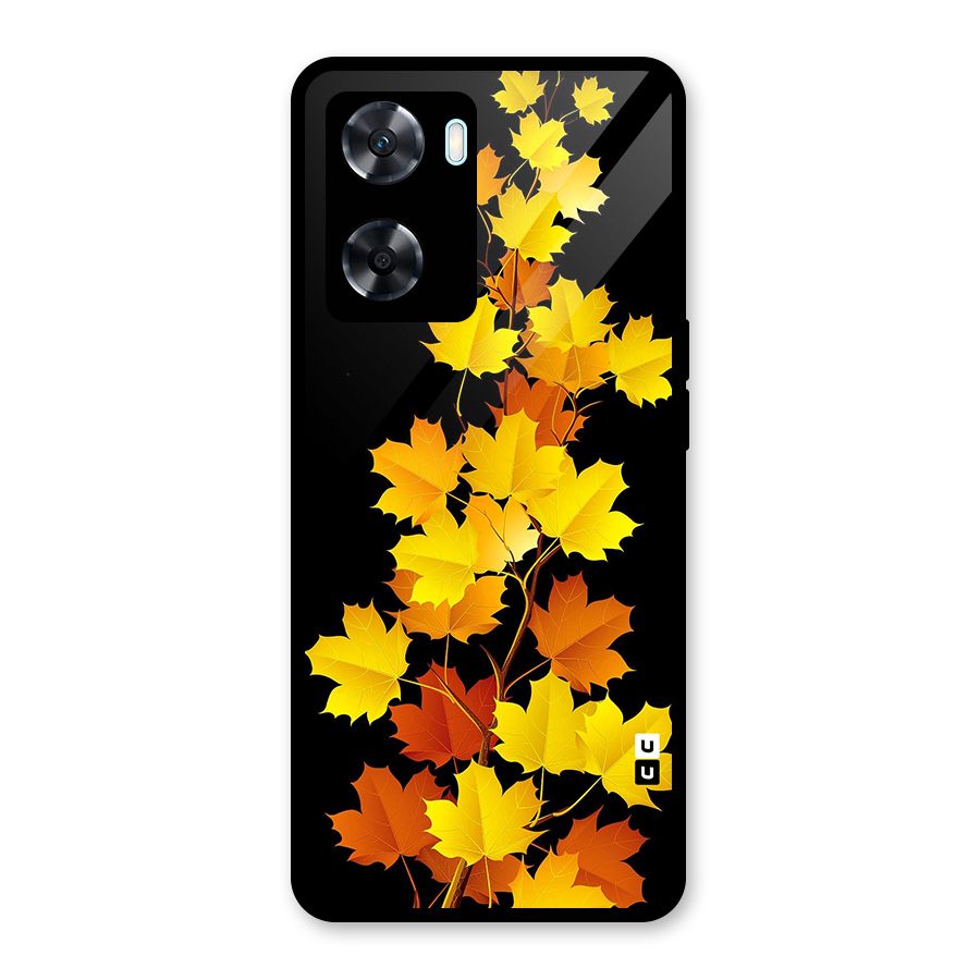 Autumn Forest Leaves Glass Back Case for Oppo A77s