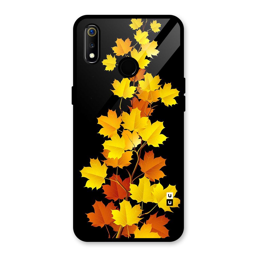 Autumn Forest Leaves Glass Back Case for Realme 3