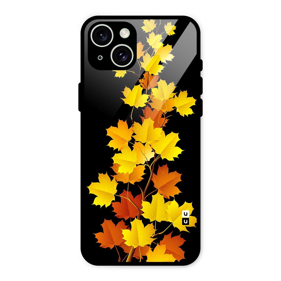 Autumn Forest Leaves Glass Back Case for iPhone 15 Plus