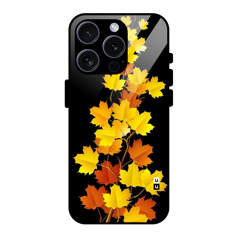 Autumn Forest Leaves Glass Back Case for iPhone 15 Pro