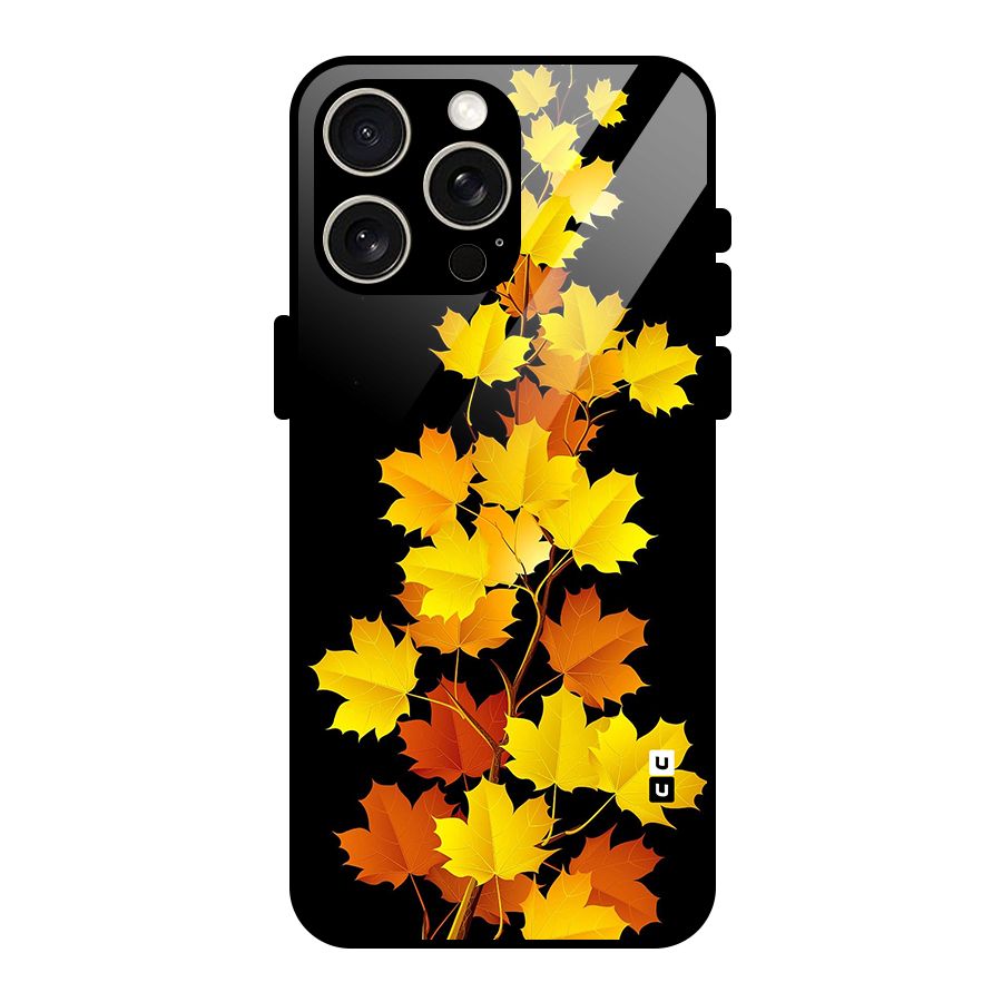 Autumn Forest Leaves Glass Back Case for iPhone 15 Pro Max