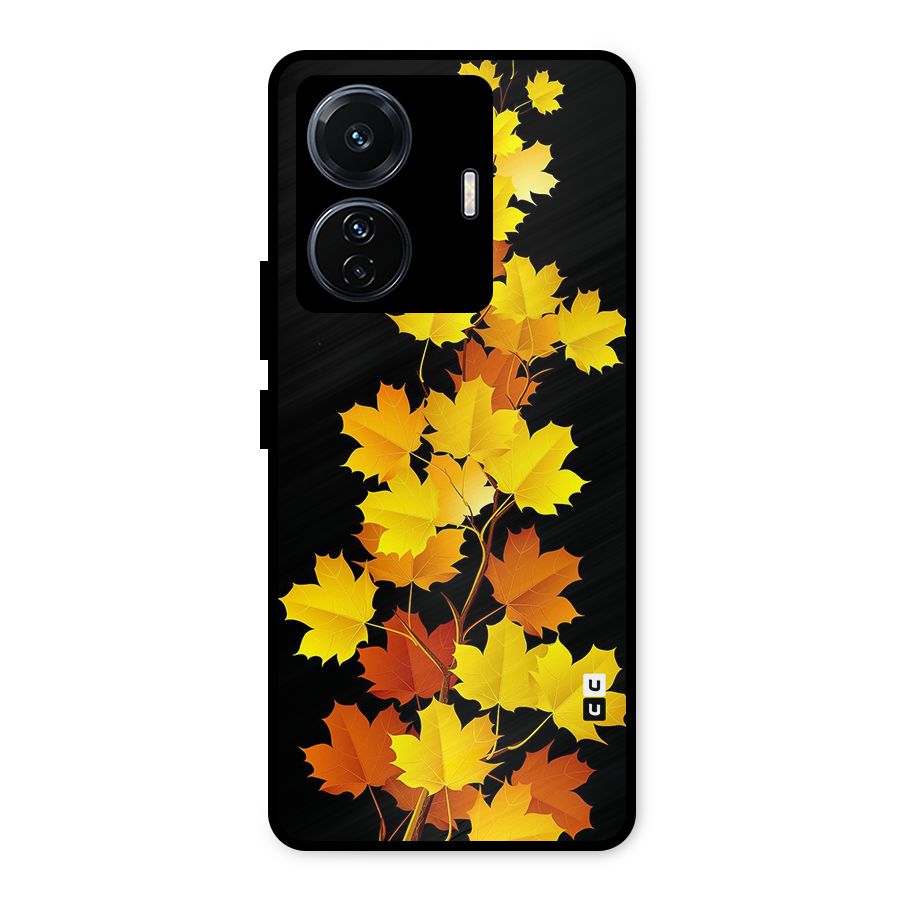 Autumn Forest Leaves Metal Back Case for Vivo T1 Pro