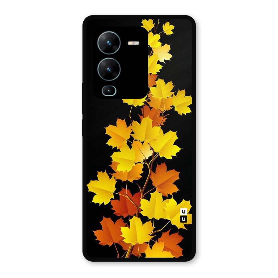 Autumn Forest Leaves Metal Back Case for Vivo V25 Pro
