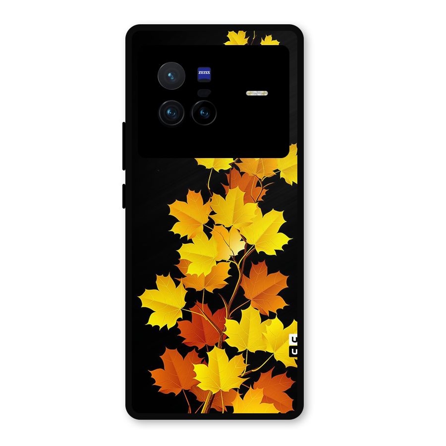 Autumn Forest Leaves Metal Back Case for Vivo X80
