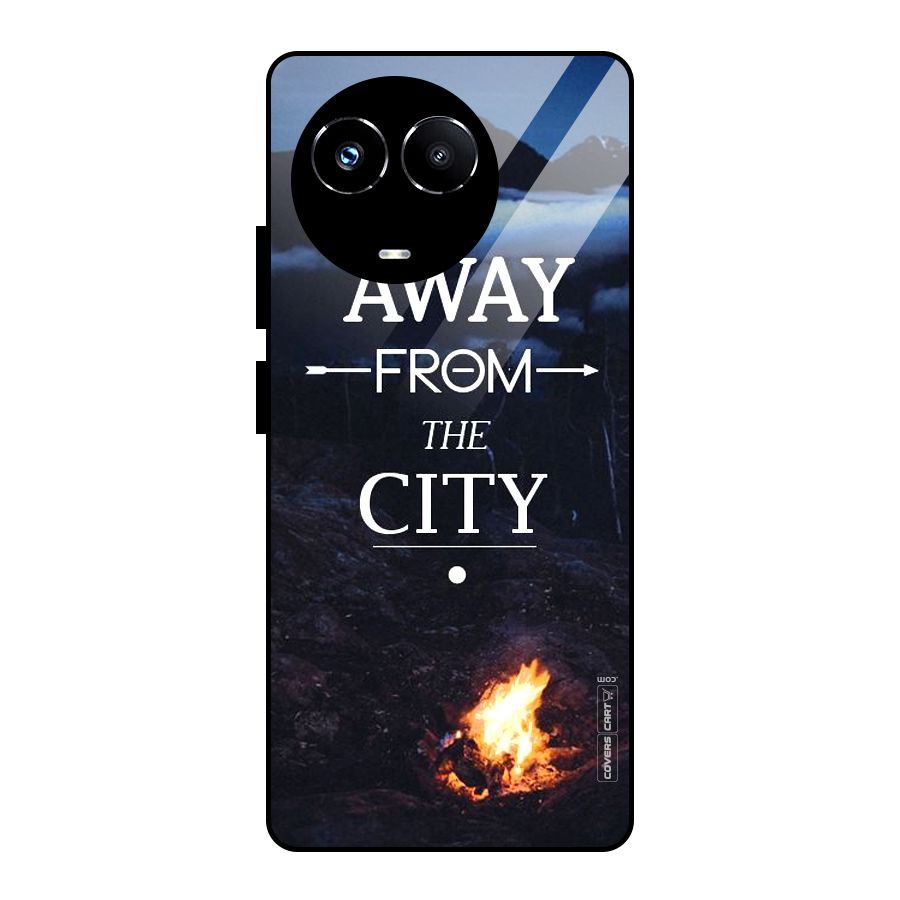 Away From City Glass Back Case for Realme 11X