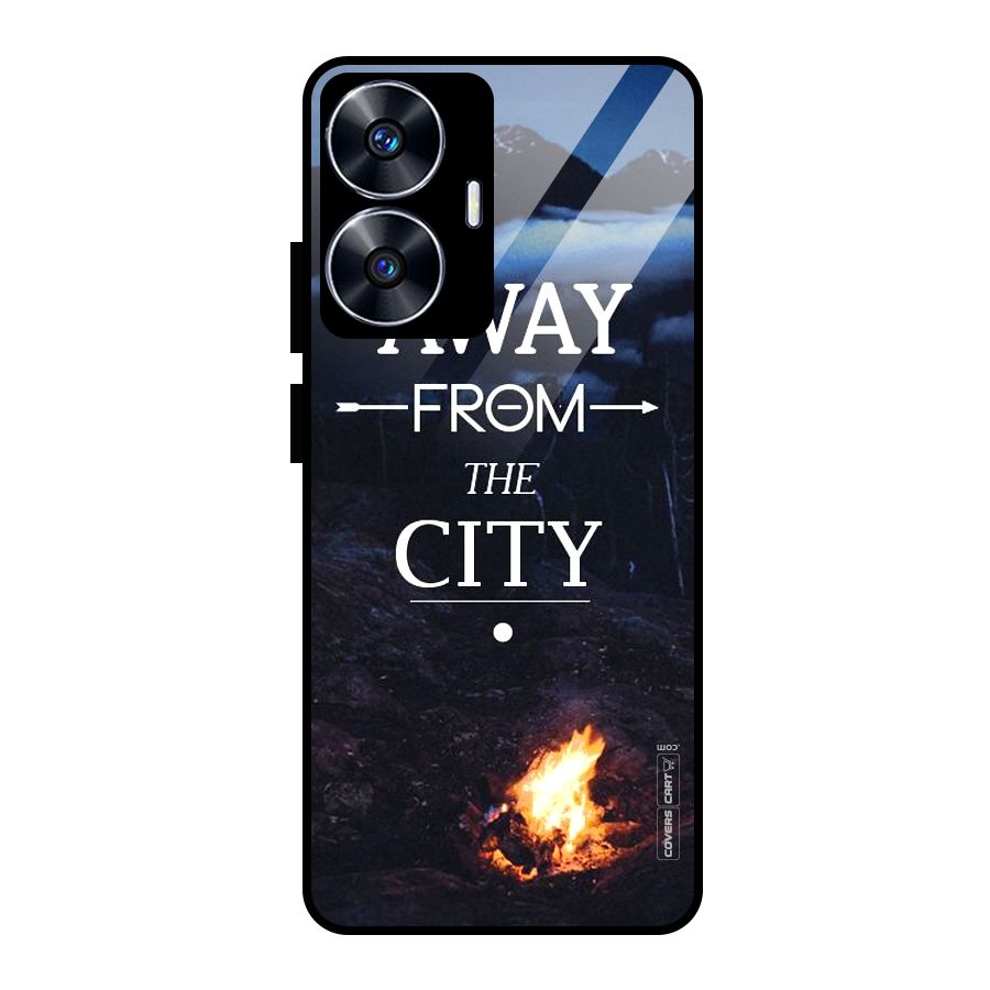 Away From City Glass Back Case for Realme Narzo N55