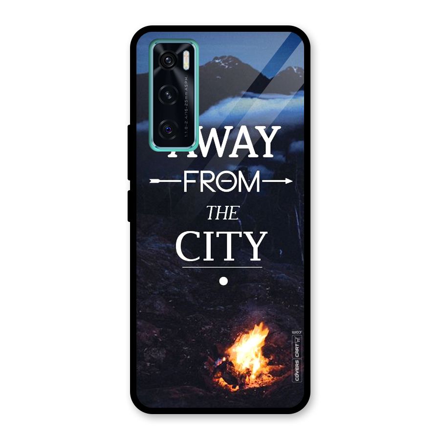 Away From City Glass Back Case for Vivo V20 SE