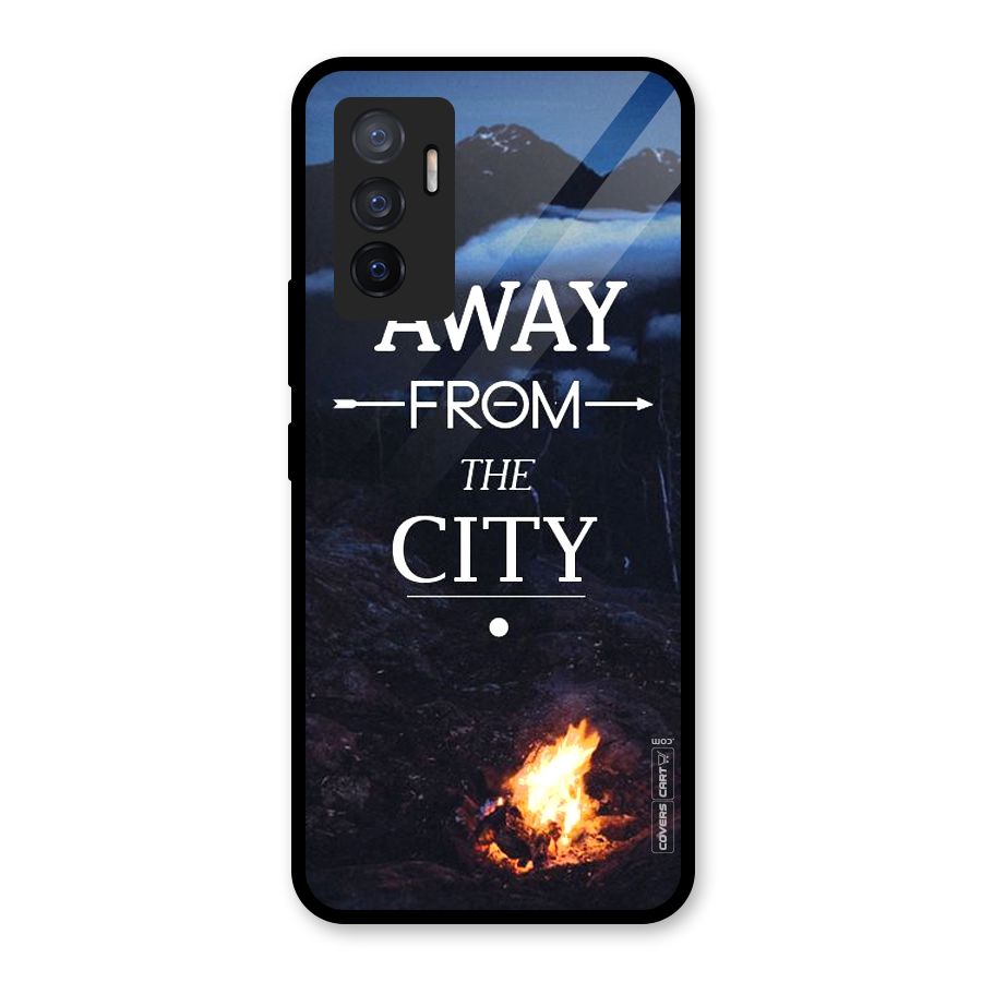 Away From City Glass Back Case for Vivo V23e