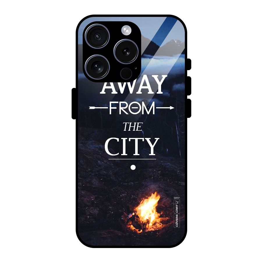 Away From City Glass Back Case for iPhone 15 Pro