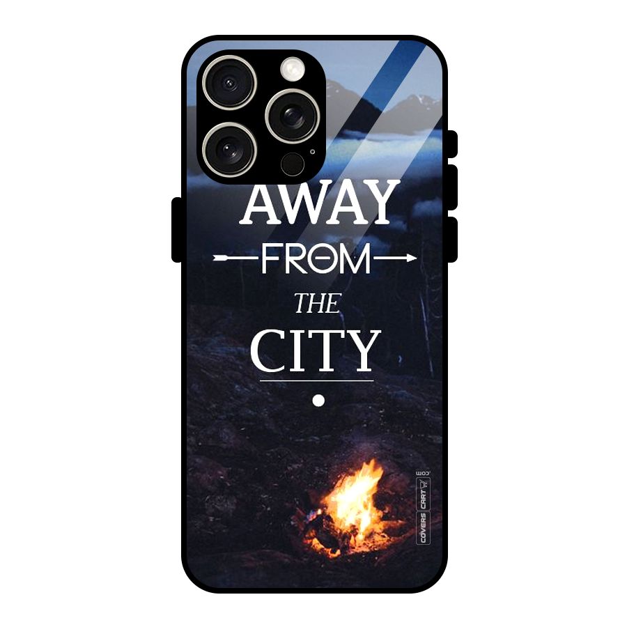 Away From City Glass Back Case for iPhone 15 Pro Max