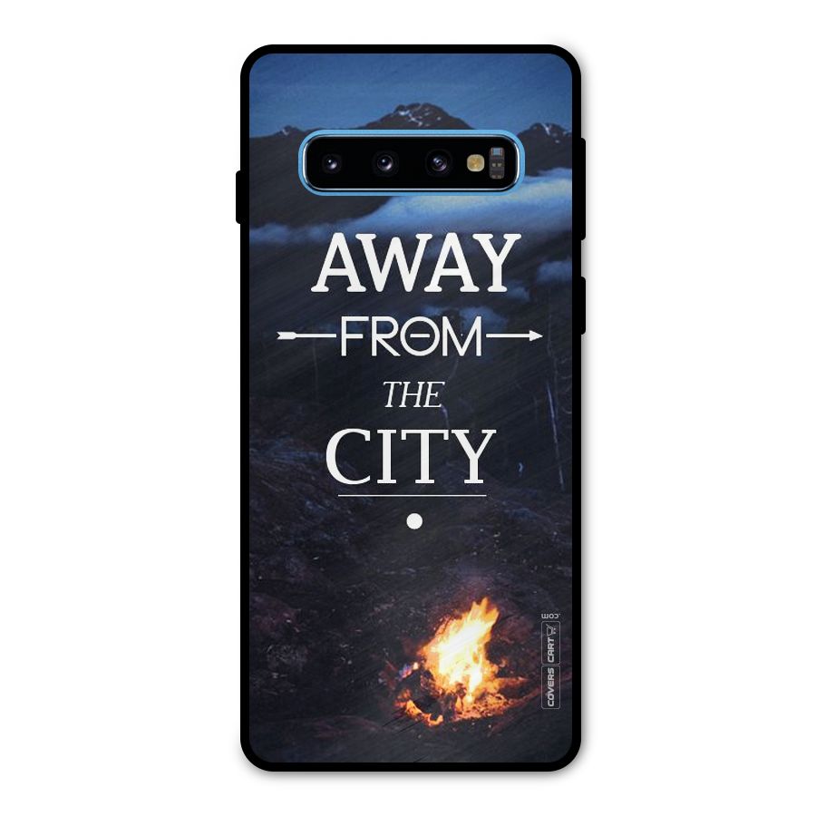 Away From City Metal Back Case for Galaxy S10