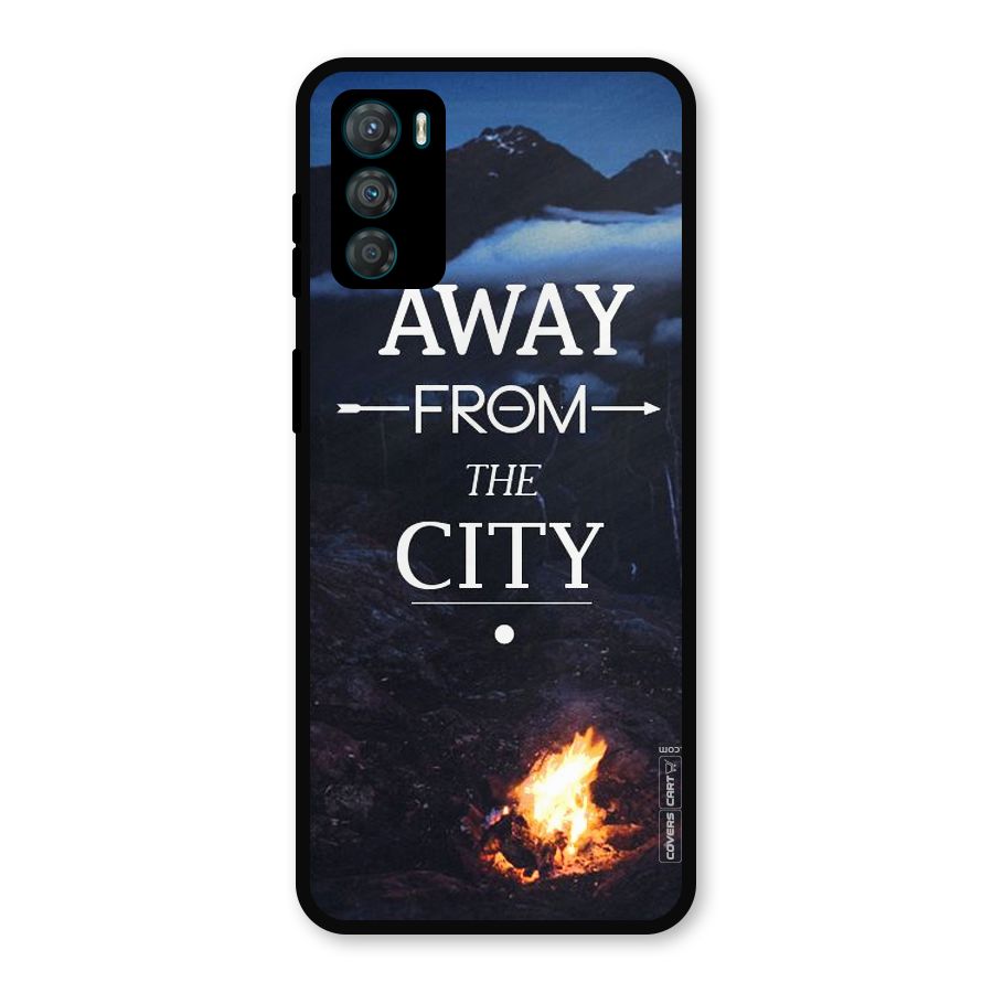 Away From City Metal Back Case for Moto G42