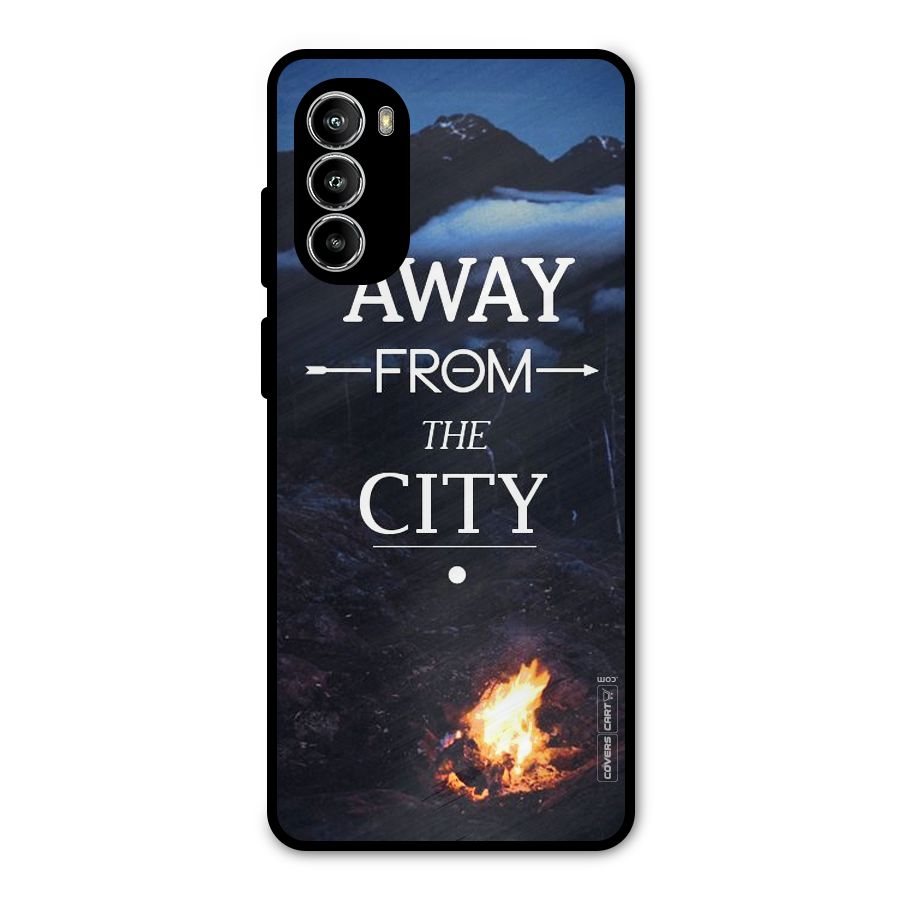 Away From City Metal Back Case for Moto G52