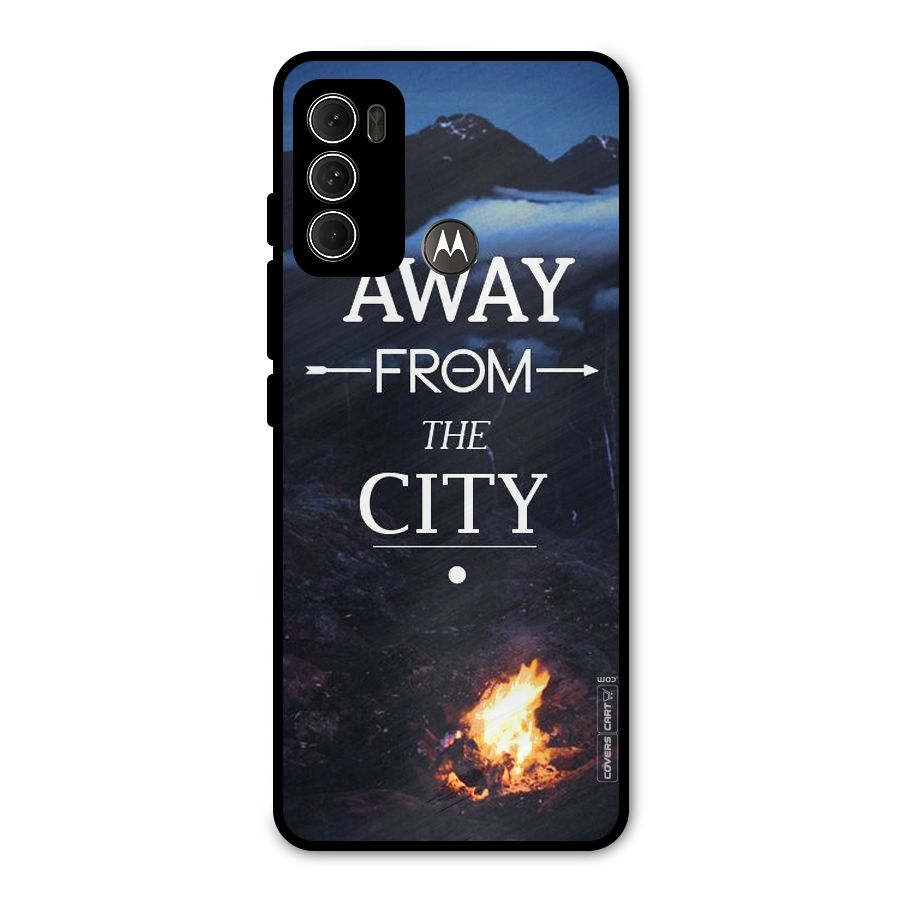 Away From City Metal Back Case for Moto G60