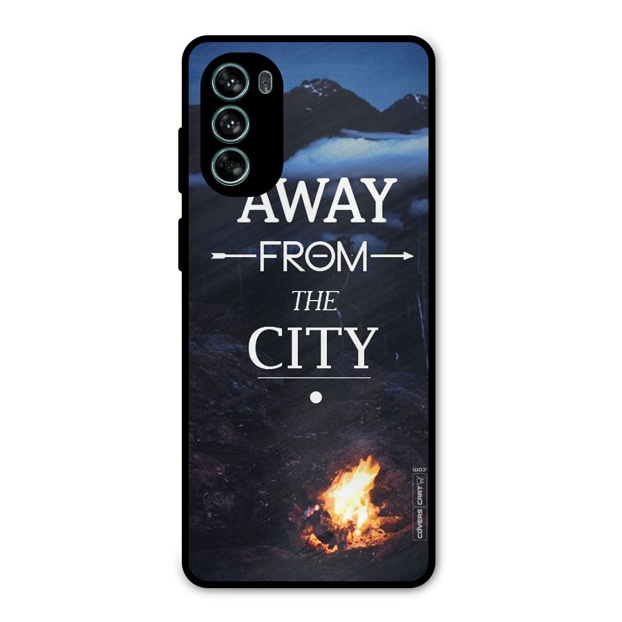 Away From City Metal Back Case for Moto G62