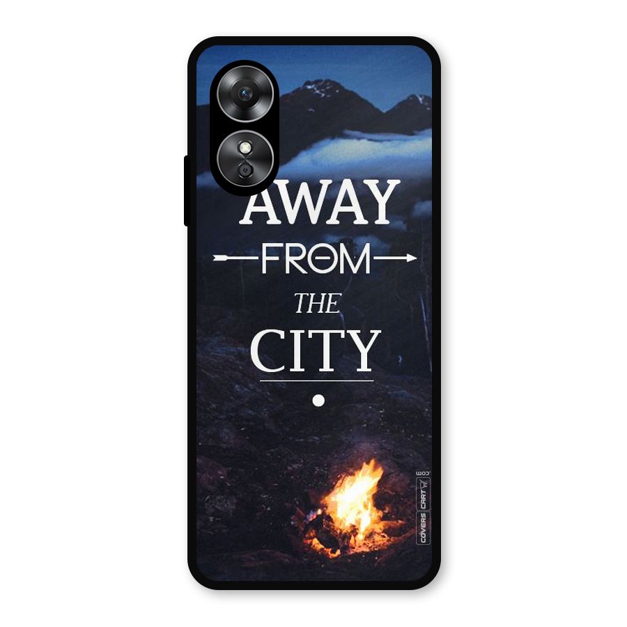 Away From City Metal Back Case for Oppo A17