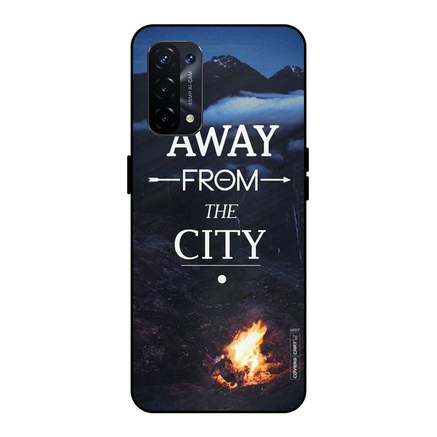 Away From City Metal Back Case for Oppo A74 5G