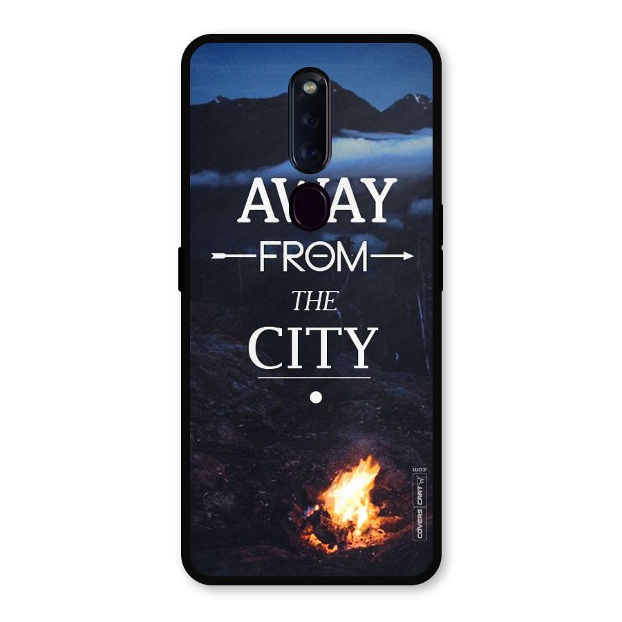 Away From City Metal Back Case for Oppo F11 Pro