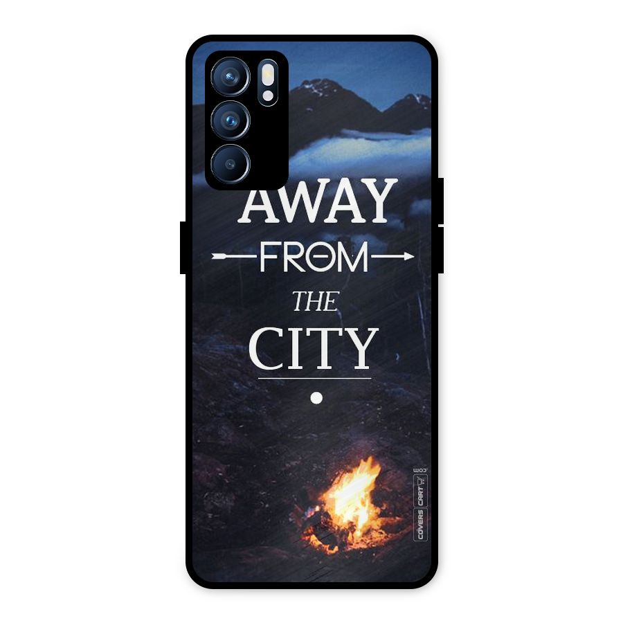 Away From City Metal Back Case for Oppo Reno6 5G