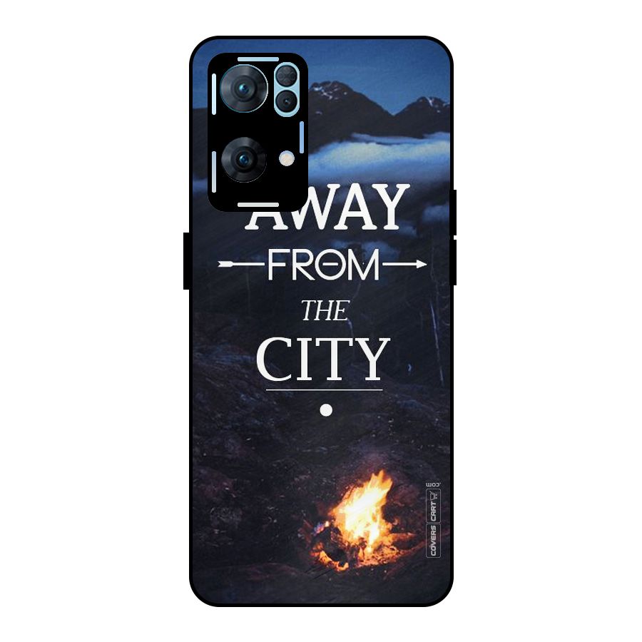 Away From City Metal Back Case for Oppo Reno7 Pro 5G