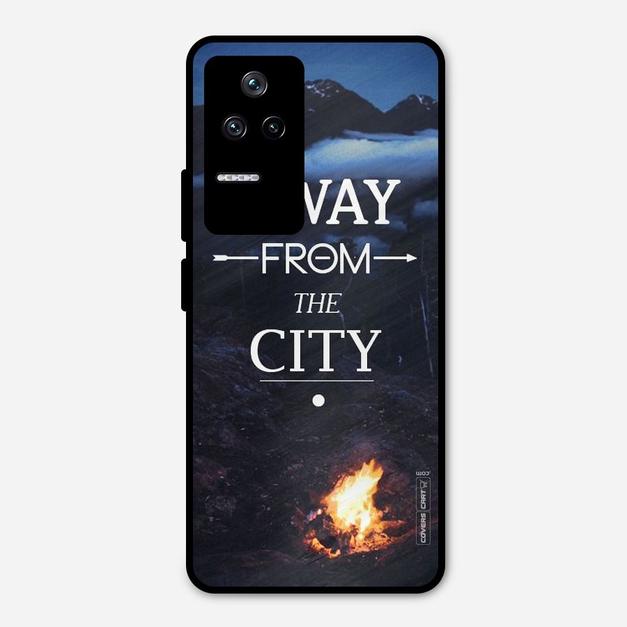 Away From City Metal Back Case for Poco F4 5G