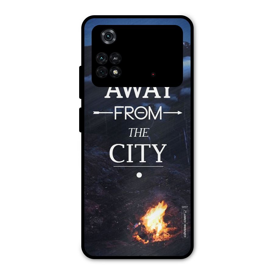 Away From City Metal Back Case for Poco M4 Pro 4G