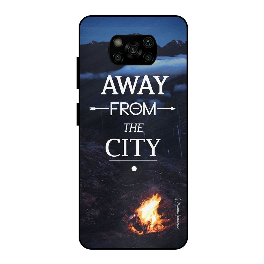 Away From City Metal Back Case for Poco X3