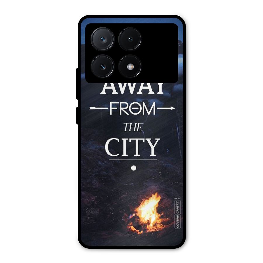 Away From City Metal Back Case for Poco X6 Pro