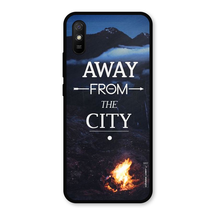 Away From City Metal Back Case for Redmi 9a