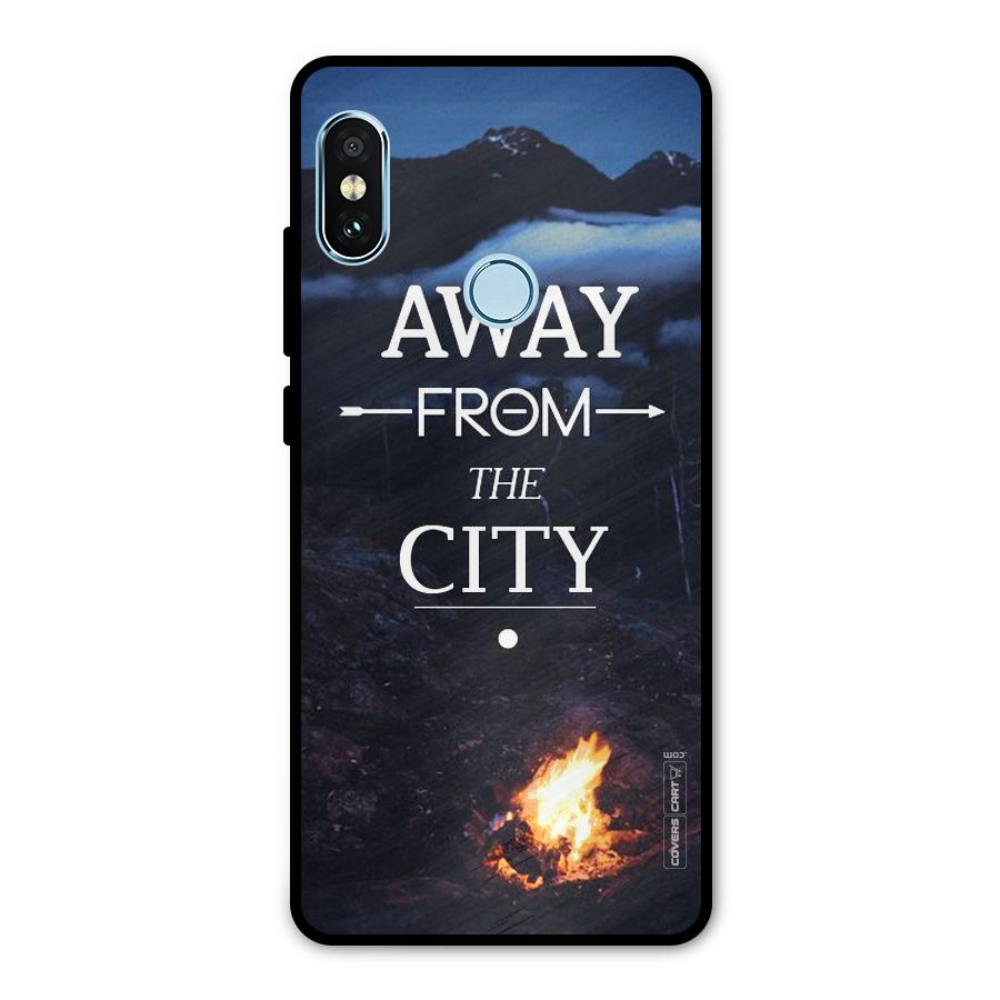 Away From City Metal Back Case for Redmi Note 5 Pro