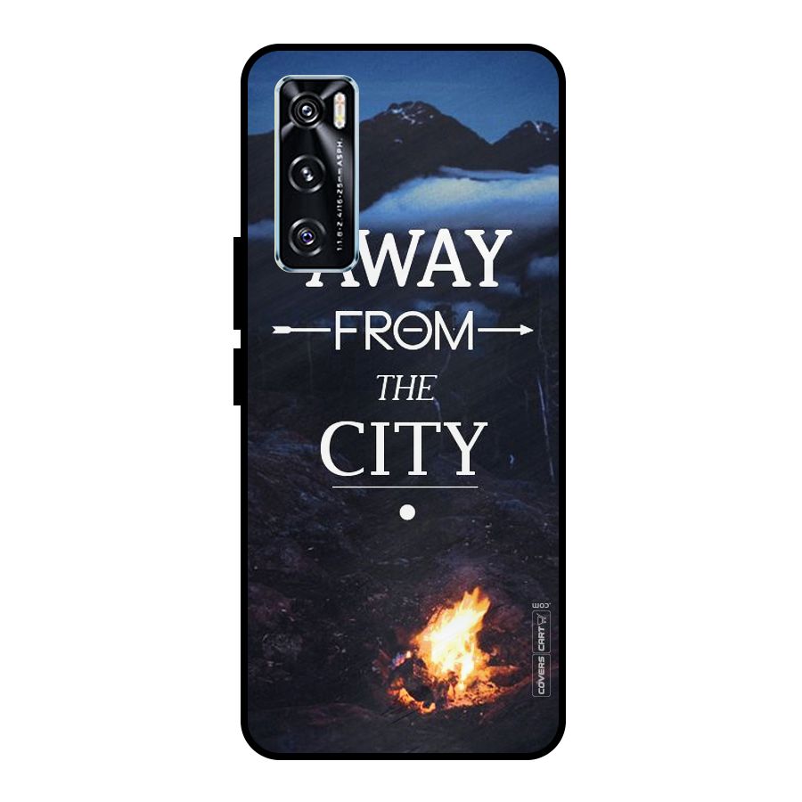 Away From City Metal Back Case for Vivo V20 SE