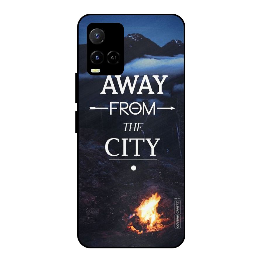 Away From City Metal Back Case for Vivo Y21