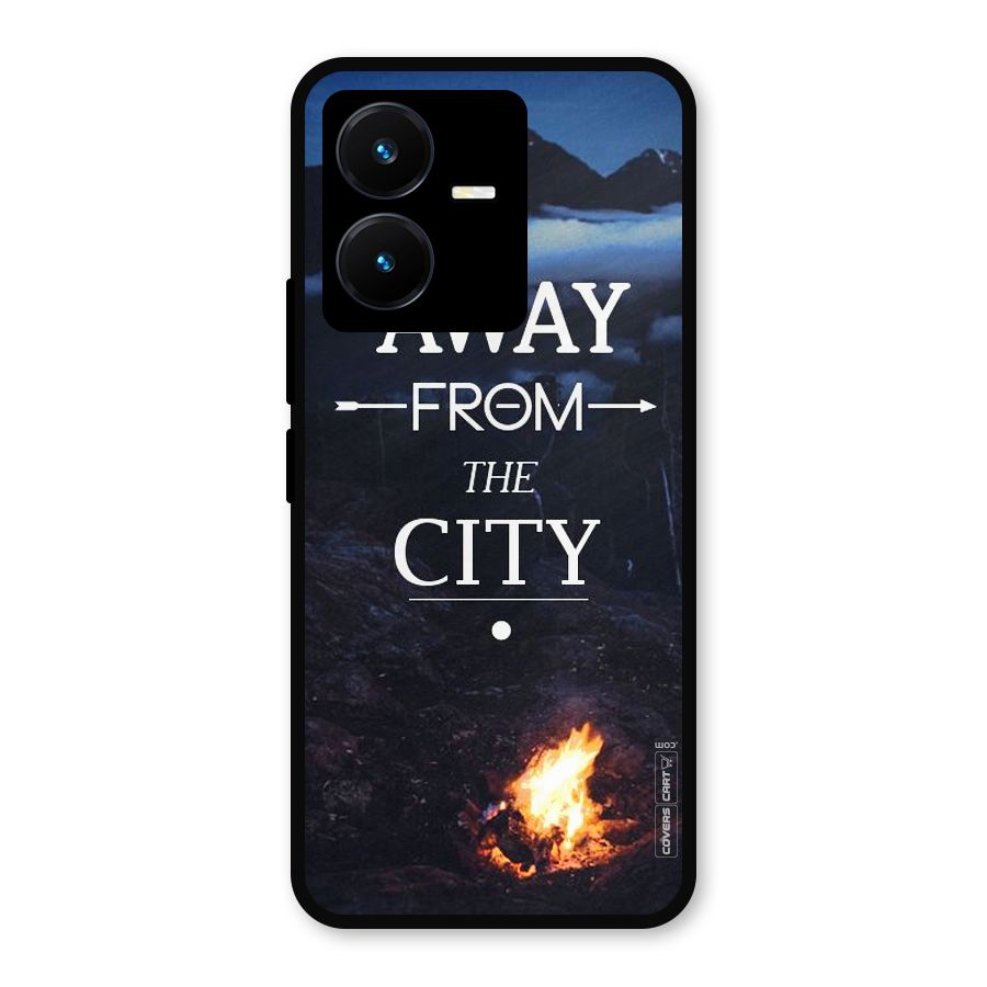 Away From City Metal Back Case for Vivo Y22