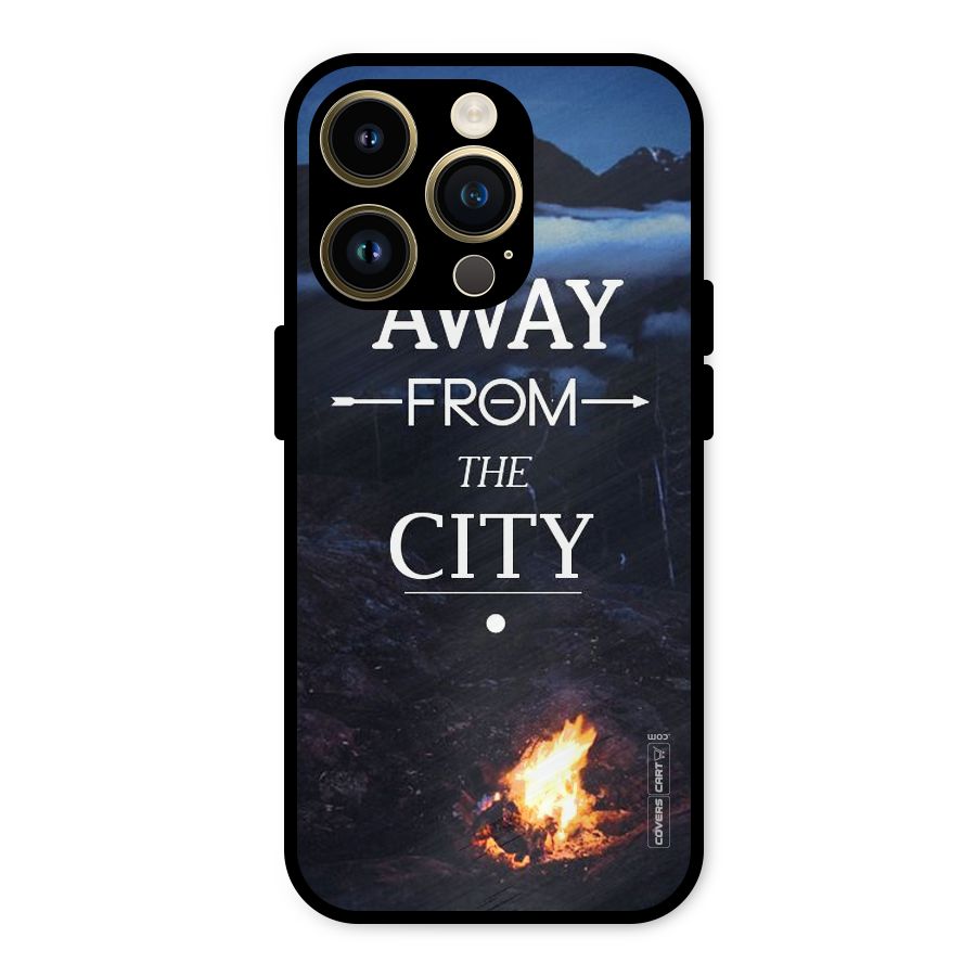 Away From City Metal Back Case for iPhone 14 Pro