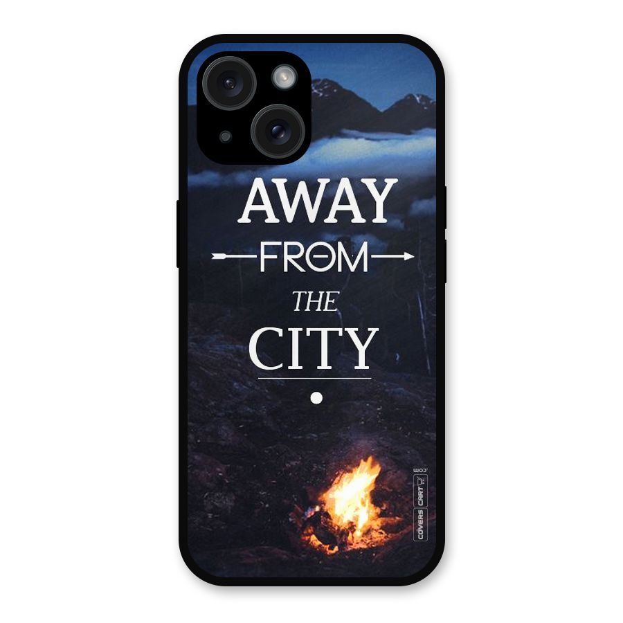 Away From City Metal Back Case for iPhone 15