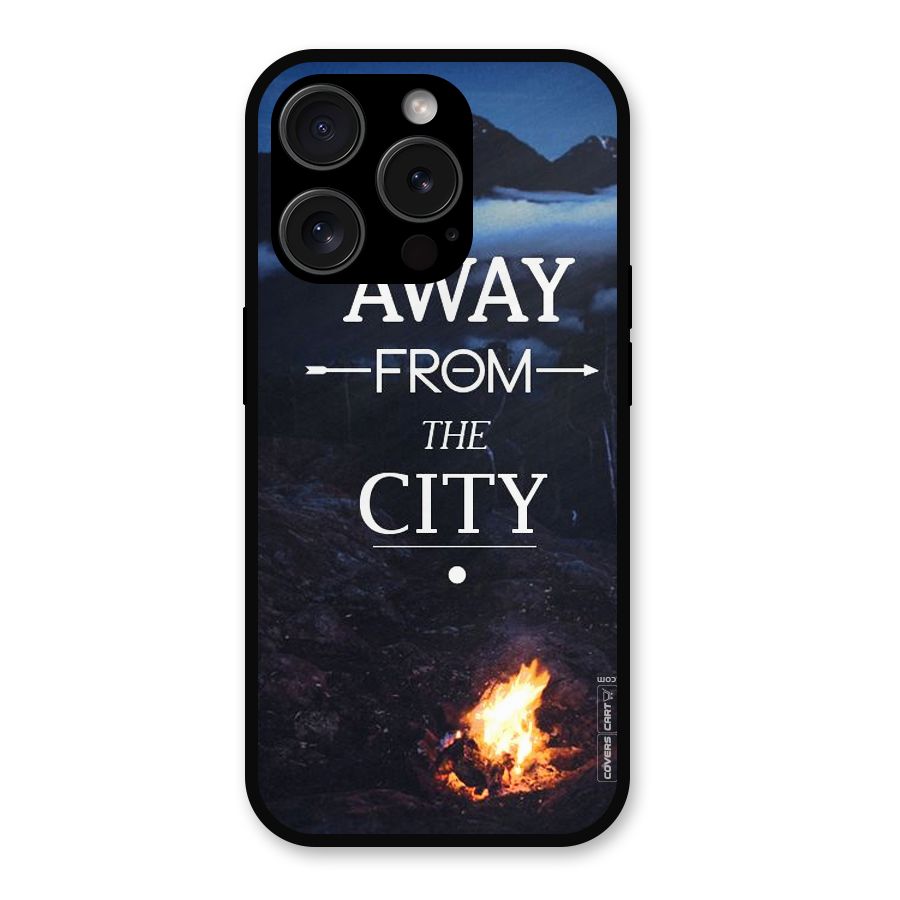Away From City Metal Back Case for iPhone 15 Pro