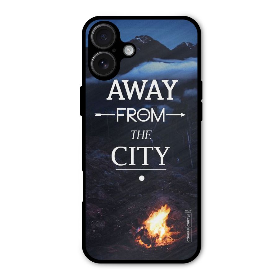 Away From City Metal Back Case for iPhone 16 Plus