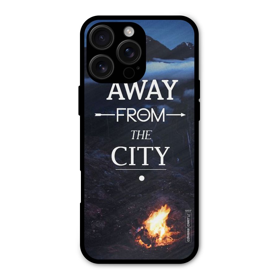 Away From City Metal Back Case for iPhone 16 Pro Max