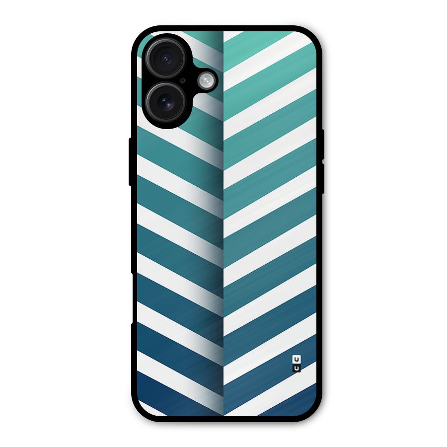 Awesome Angular Stripes Metal Back Case for iPhone 16 Plus