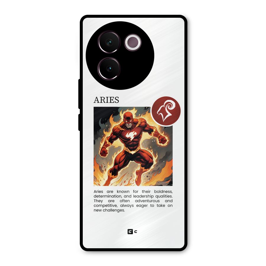 Awesome Aries Metal Back Case for Vivo V30e