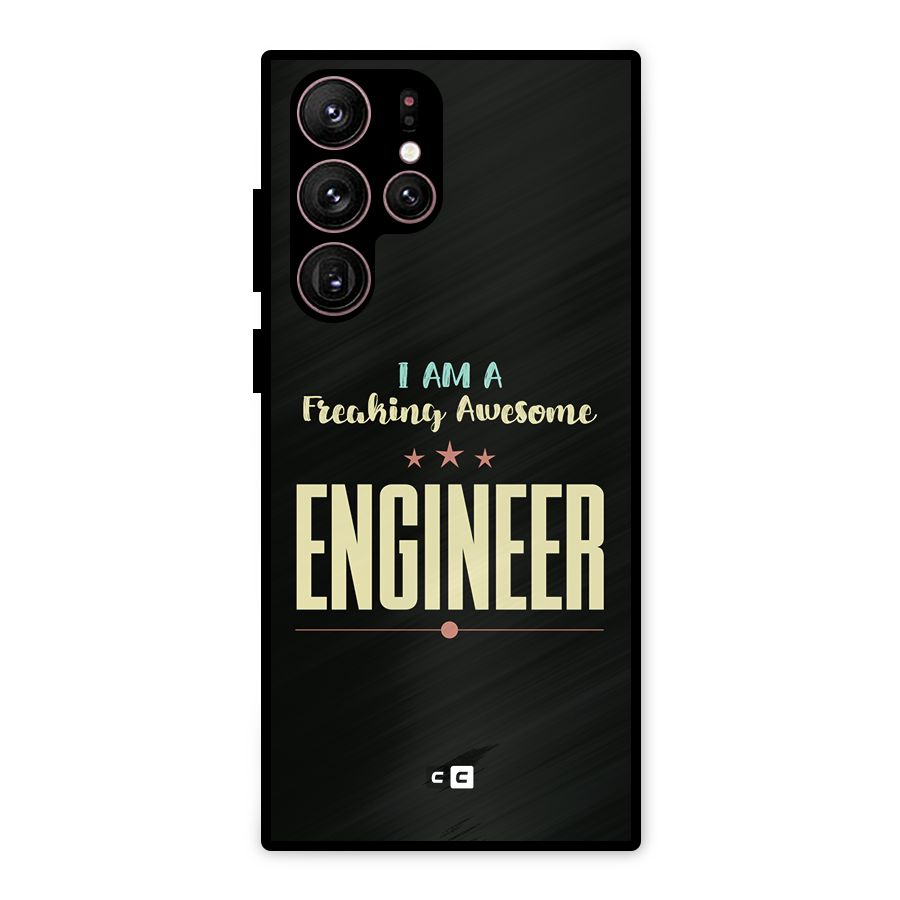 Awesome Engineer Metal Back Case for Galaxy S22 Ultra 5G