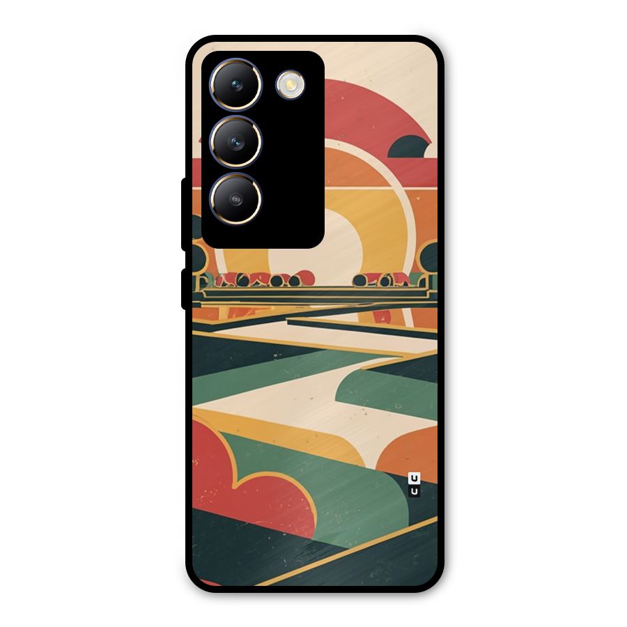 Awesome Geomatric Art Metal Back Case for Vivo T3 5G