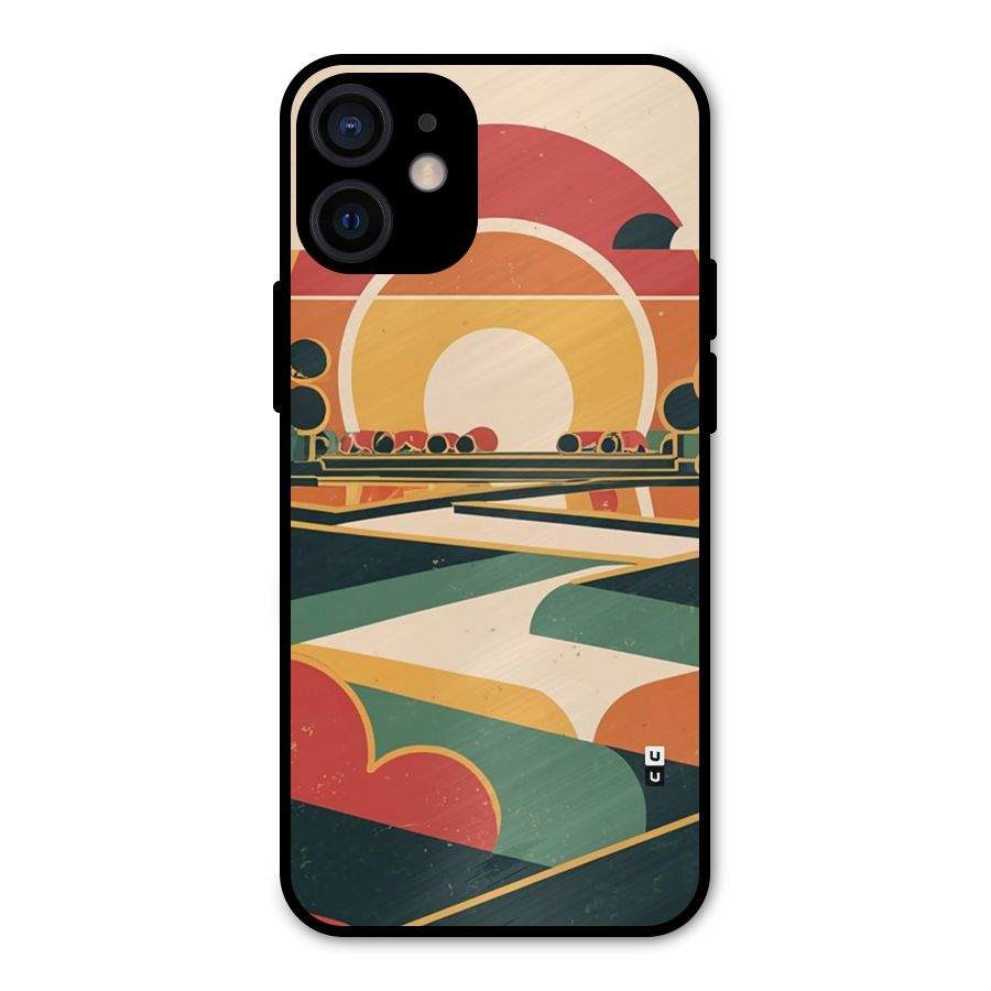 Awesome Geomatric Art Metal Back Case for iPhone 12 Mini