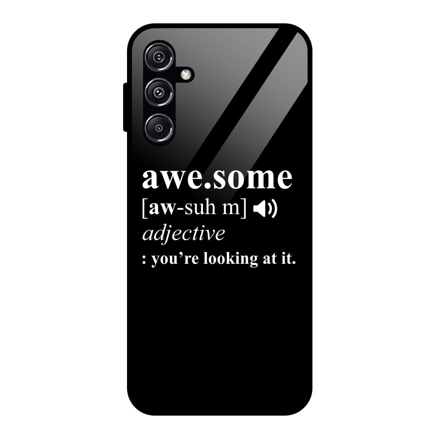 Awesome Looking at it Glass Back Case for Galaxy M34 5G